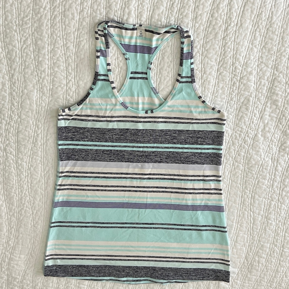 Striped Sleeveless women’s Lulu workout tank top